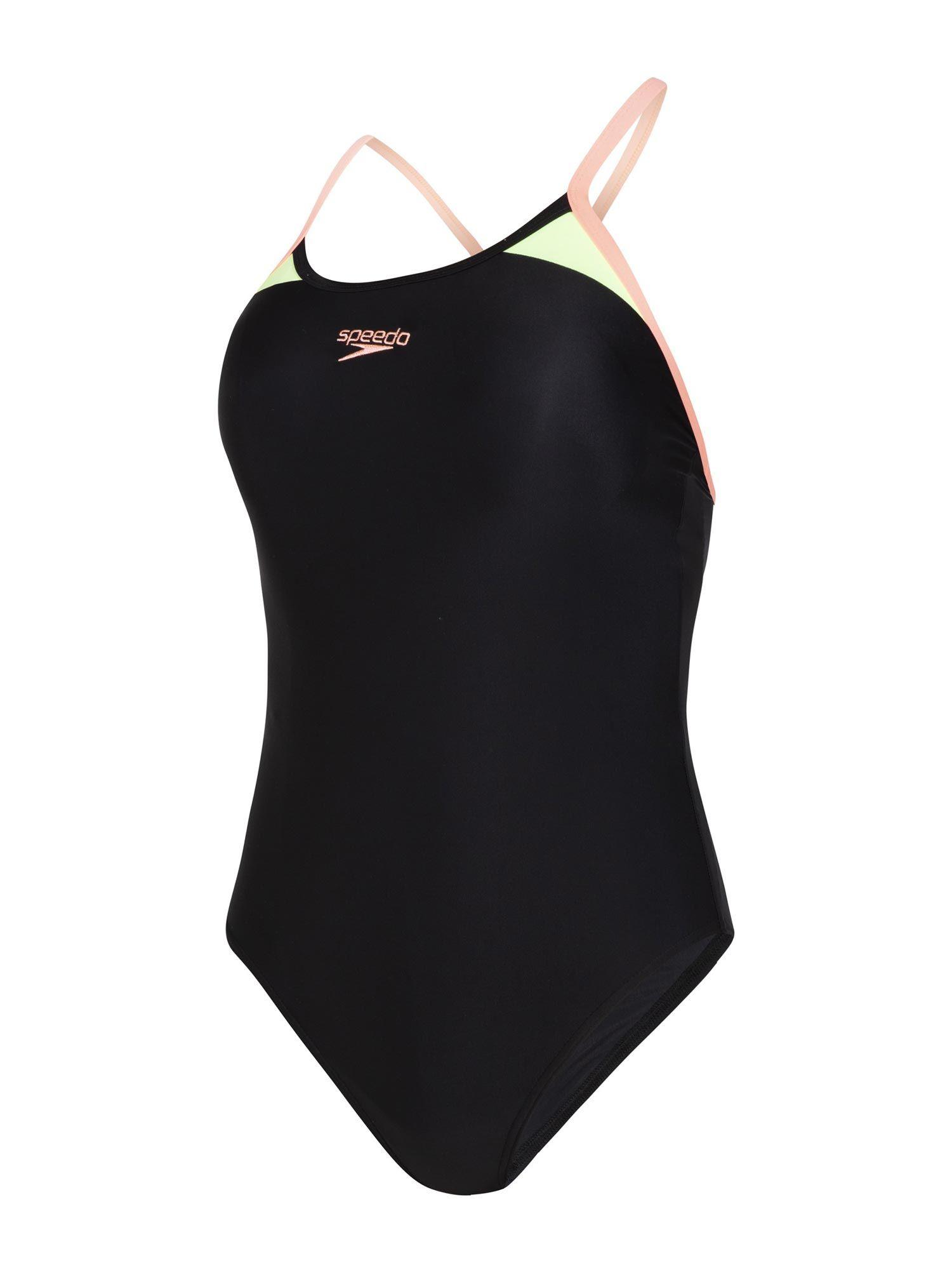 thinstrap racerback swimsuit - black