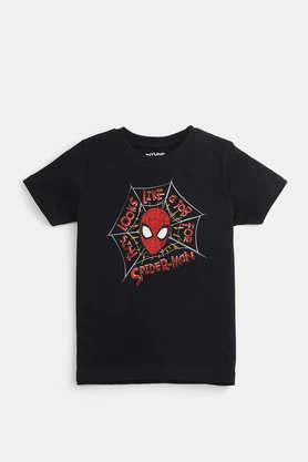 this looks like a job for spiderman cotton t-shirt for boys - black