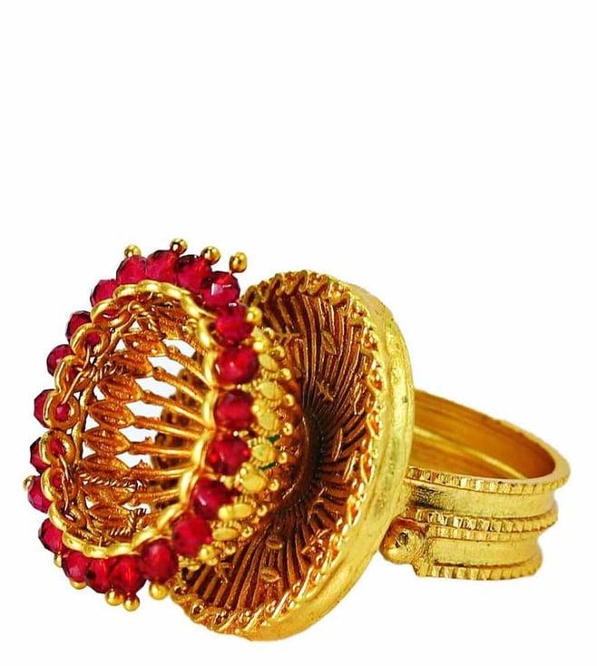 thoa kundan ring (pink and gold)
