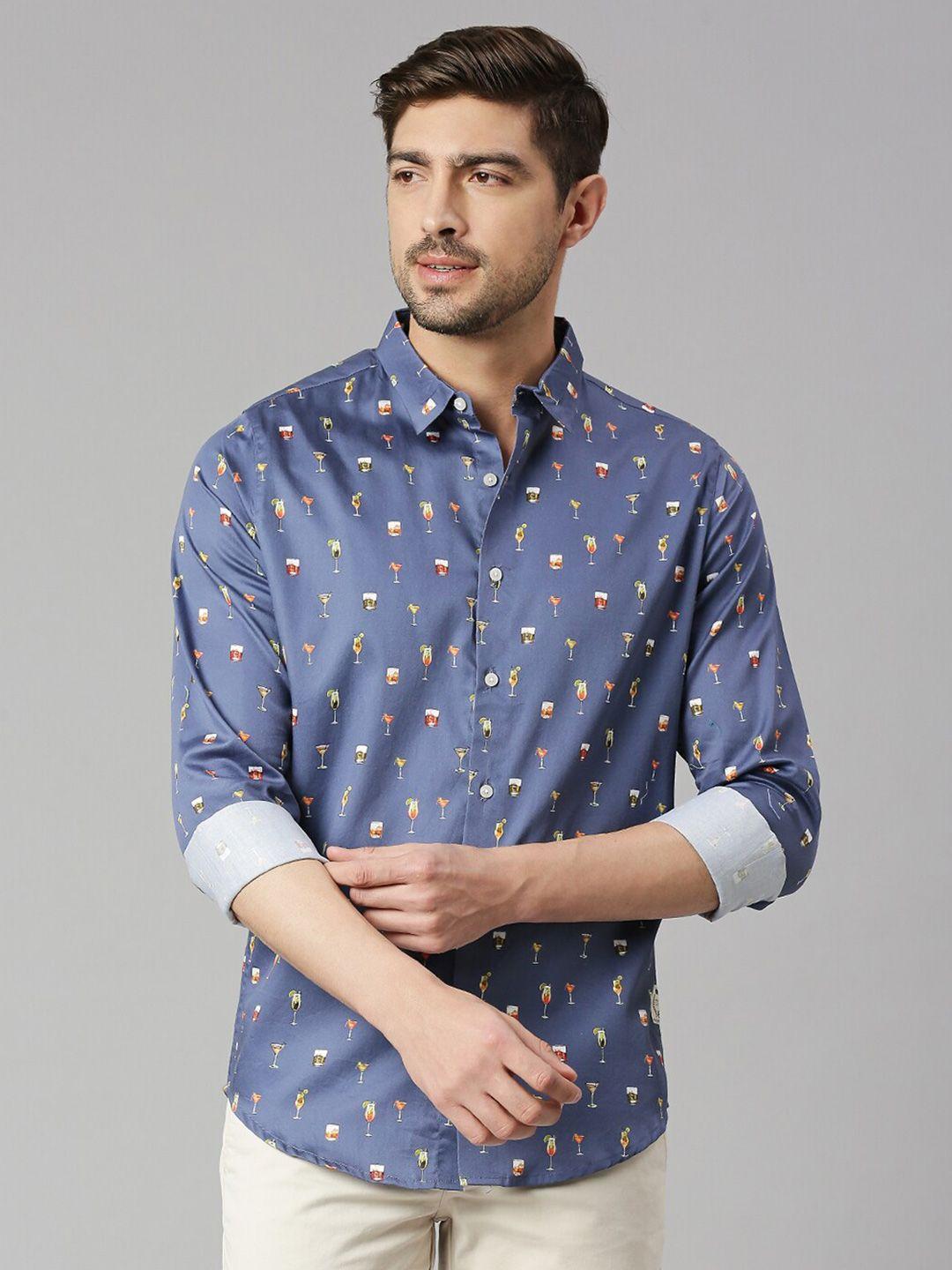 thomas scott classic slim fit conversational printed casual pure cotton shirt
