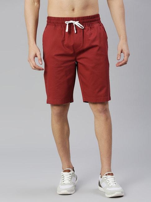 thomas scott maroon slim fit shorts
