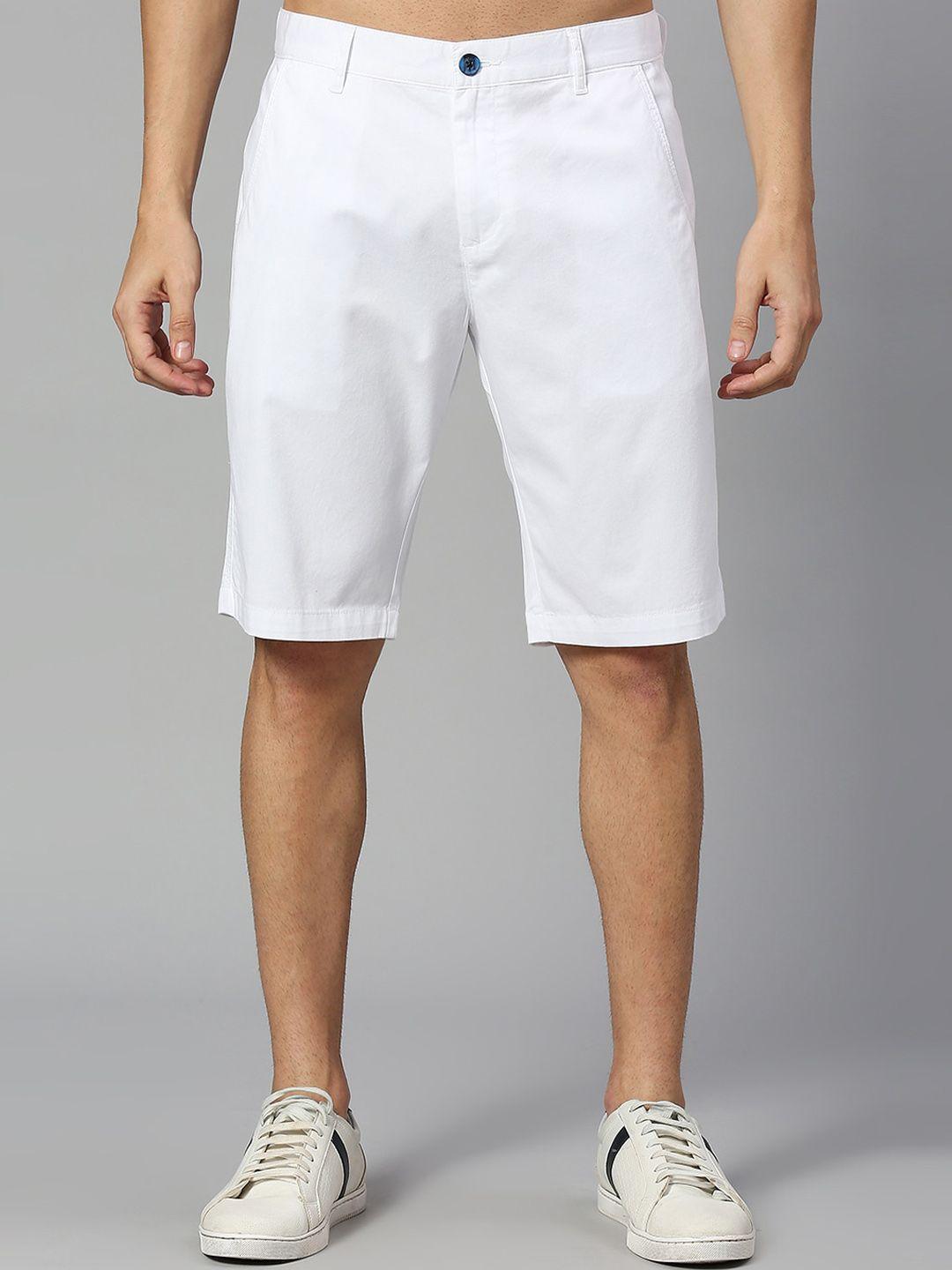 thomas scott men mid rise pure cotton slim fit chino shorts