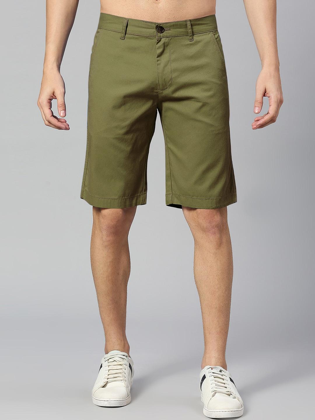 thomas scott men mid-rise pure cotton slim fit shorts