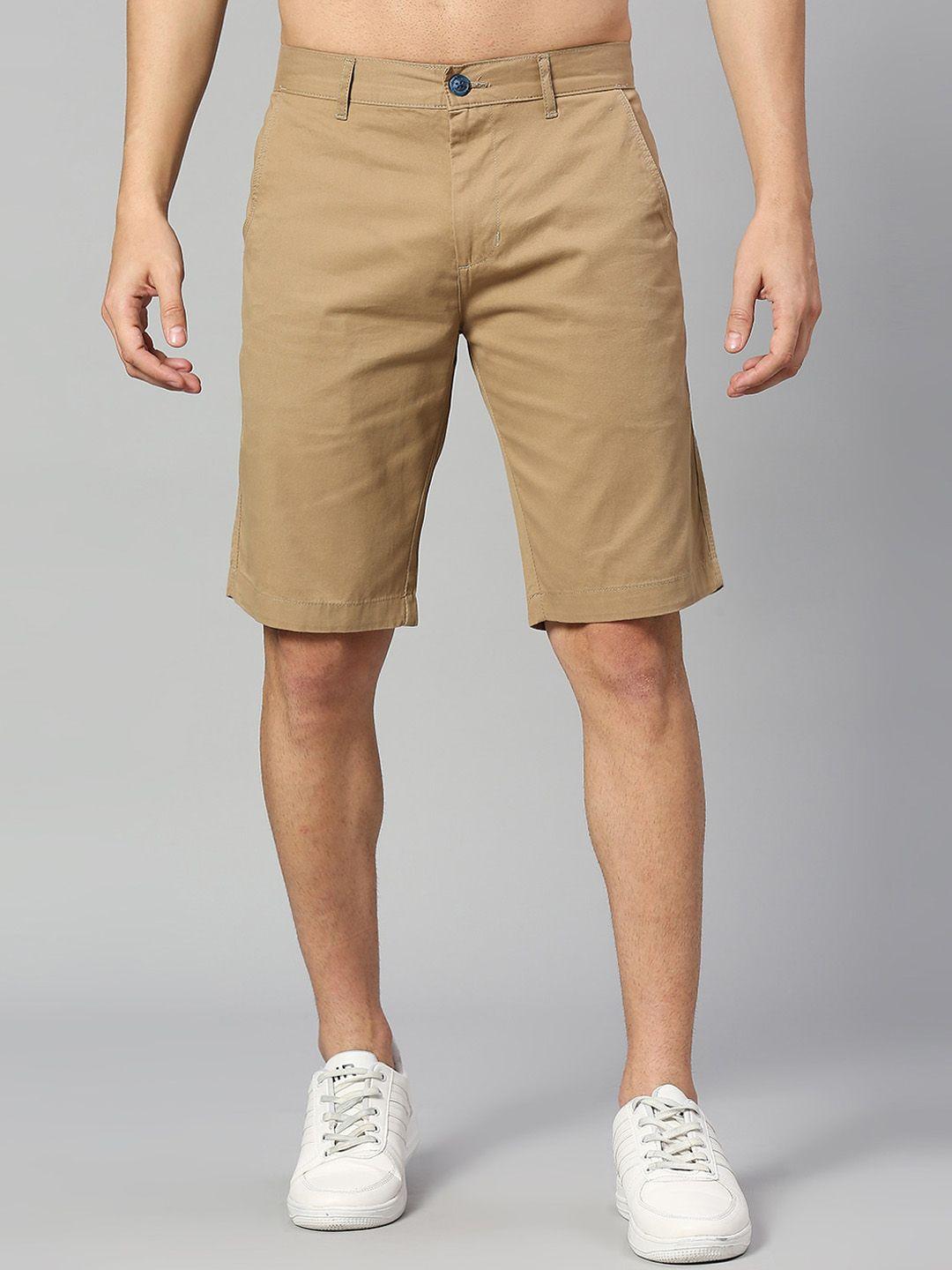 thomas scott men mid-rise slim fit pure cotton shorts