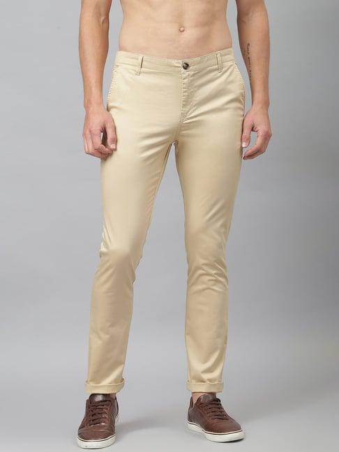 thomas scott beige slim fit flat front trousers