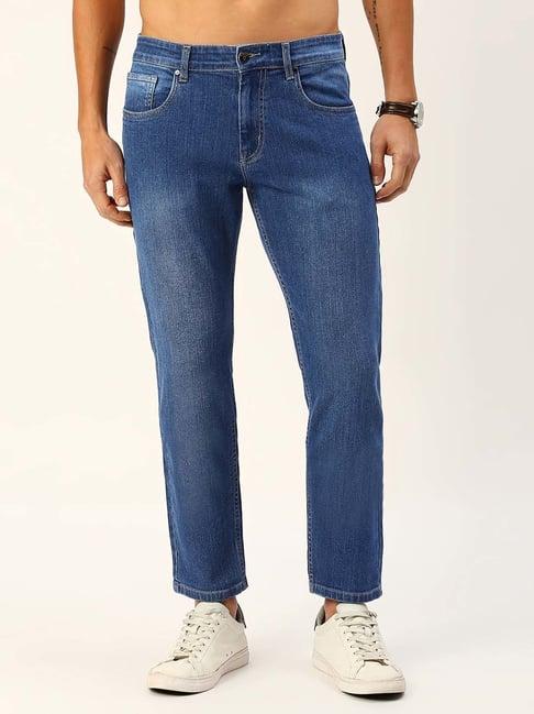 thomas scott blue regular fit lightly washed jeans