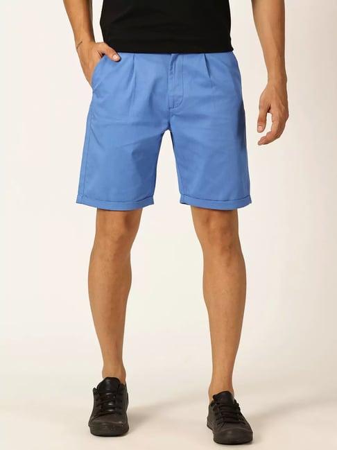 thomas scott blue regular fit shorts