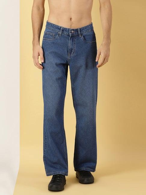 thomas scott blue relaxed fit lightly washed jeans