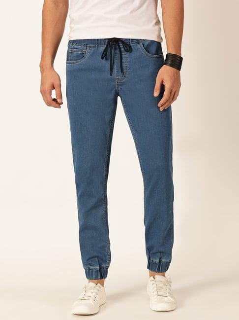 thomas scott blue relaxed fit lightly washed jogger jeans