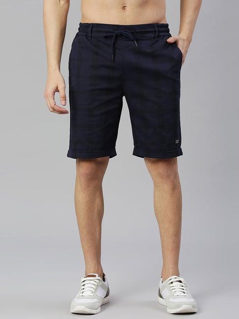 thomas scott blue slim fit check shorts