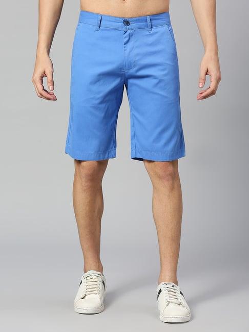 thomas scott blue slim fit cotton shorts