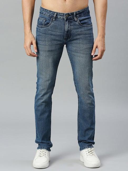 thomas scott blue slim fit heavily washed jeans