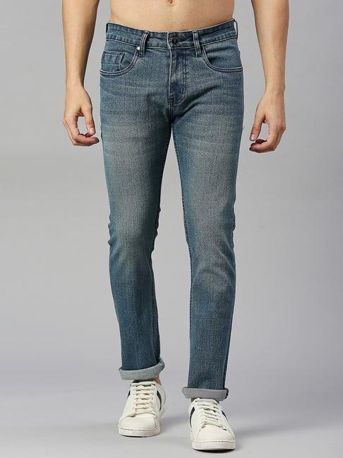 thomas scott blue slim fit heavily washed jeans