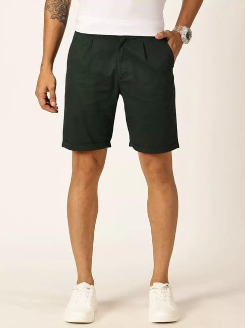 thomas scott bottle green regular fit shorts