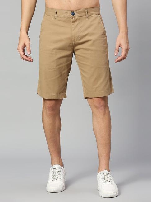 thomas scott brown slim fit cotton shorts