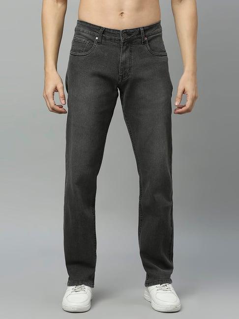 thomas scott charcoal regular fit lightly washed jeans