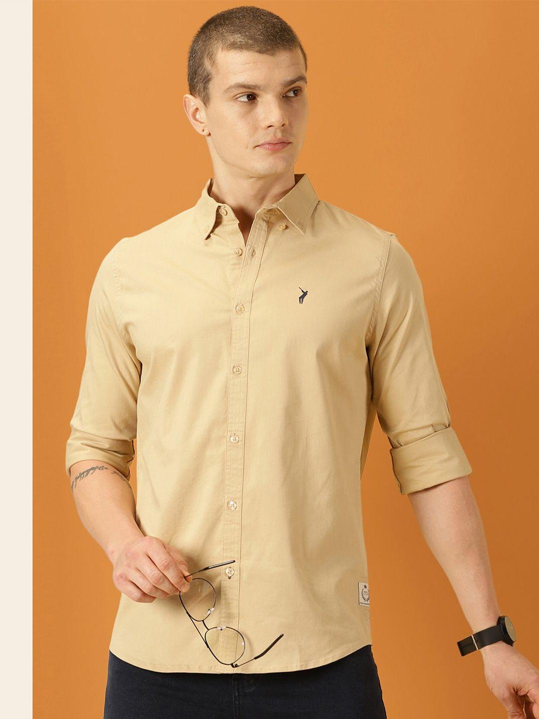 thomas scott classic slim fit button down collar twill casual shirt