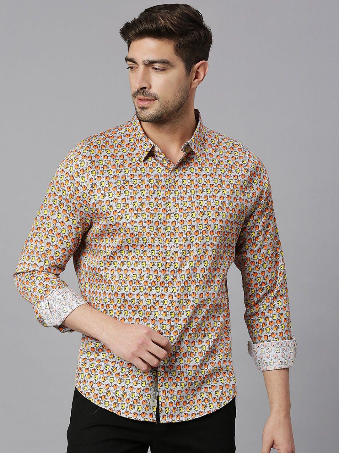 thomas scott classic slim fit conversational printed pure cotton casual shirt