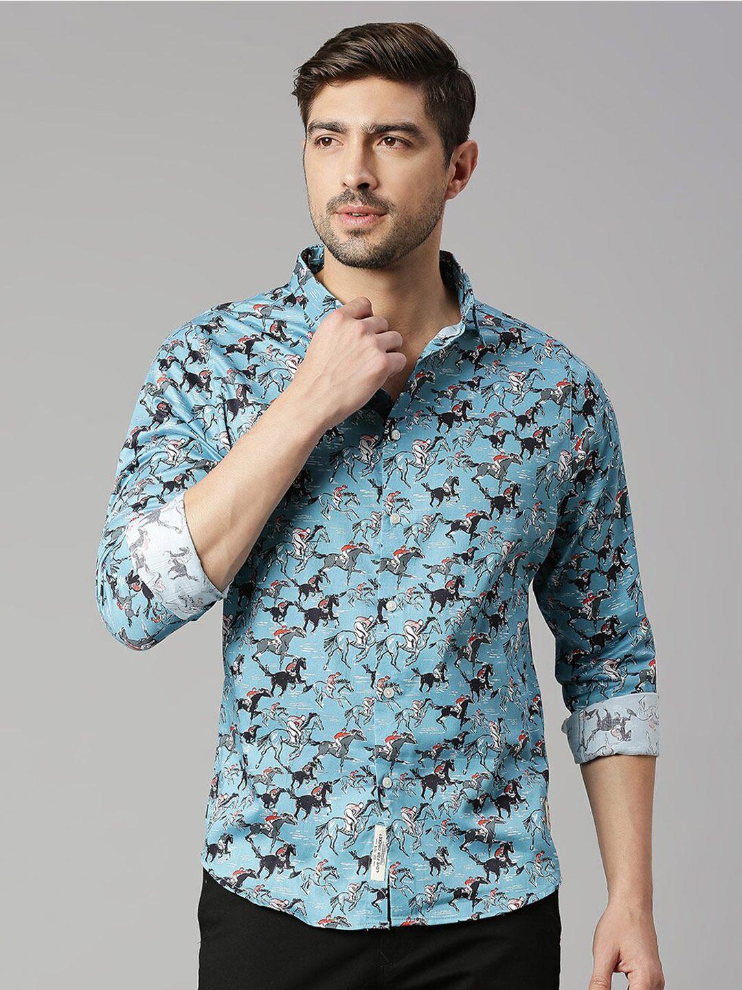 thomas scott classic slim fit conversational printed pure cotton casual shirt