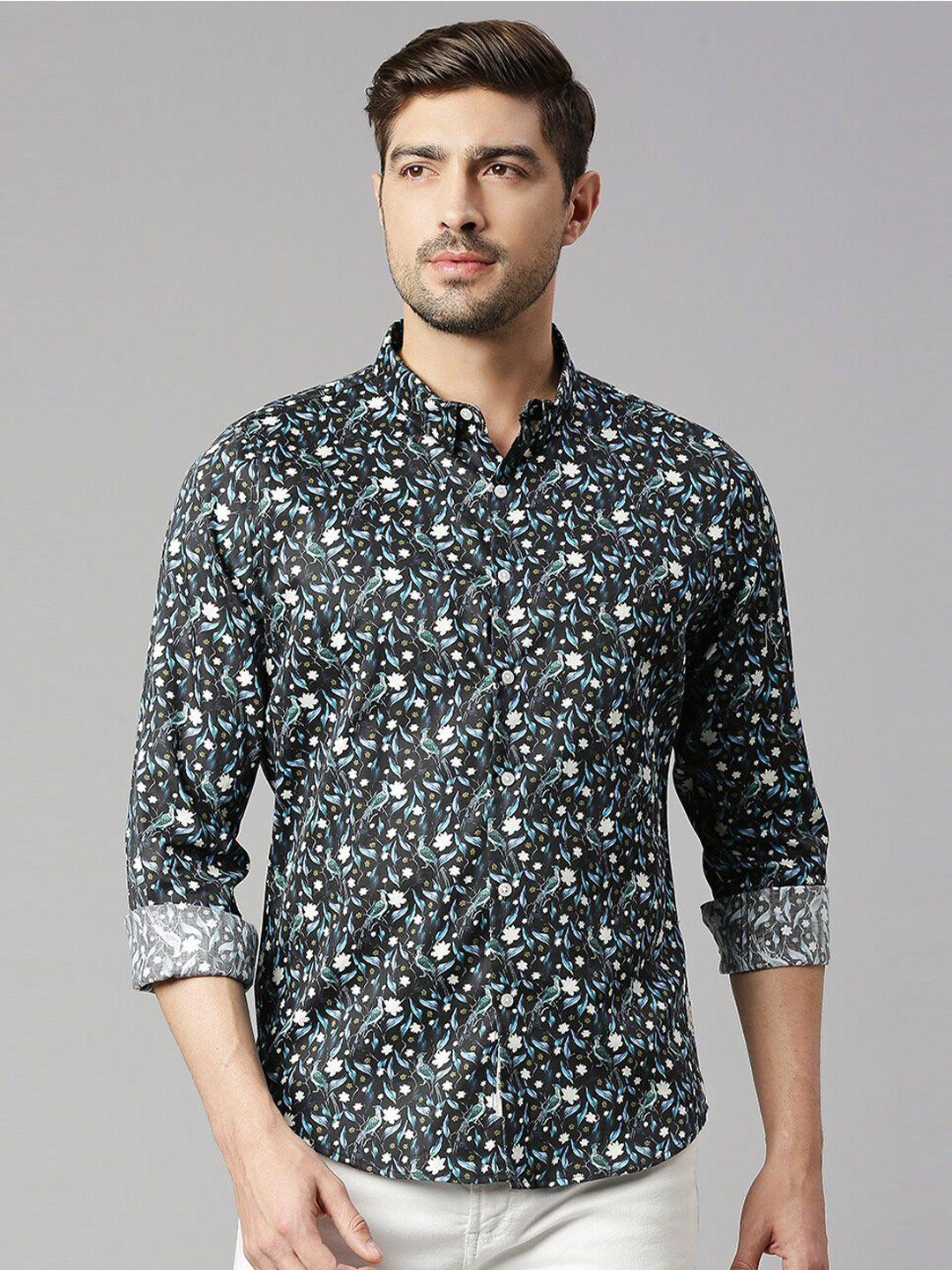 thomas scott classic slim fit floral printed casual pure cotton shirt