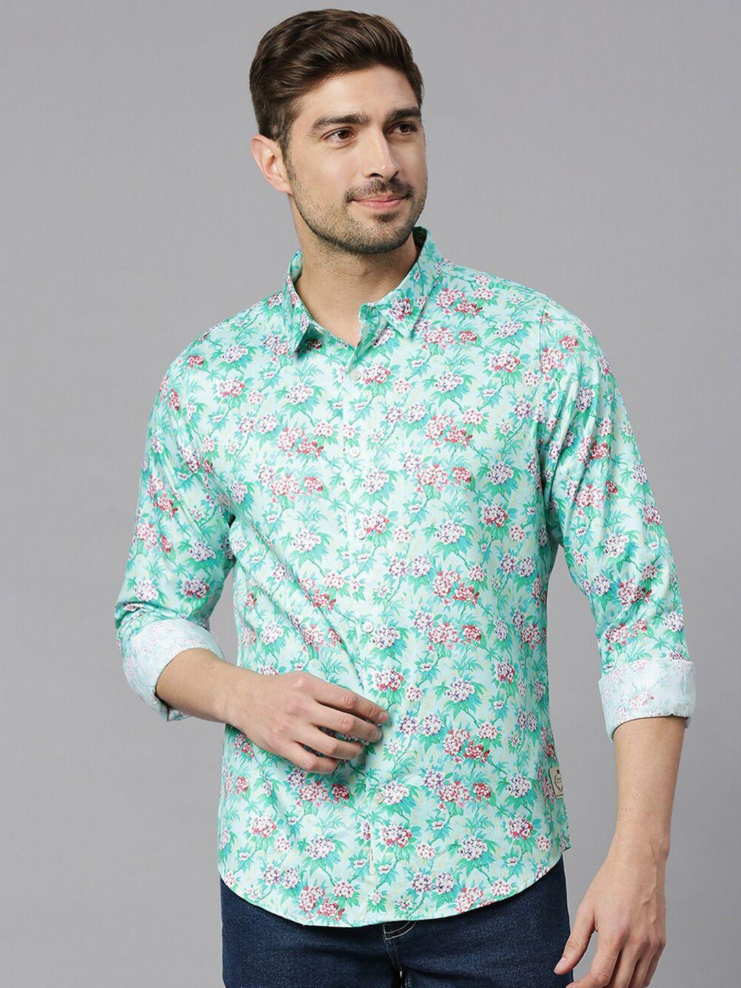 thomas scott classic slim fit floral printed casual pure cotton shirt