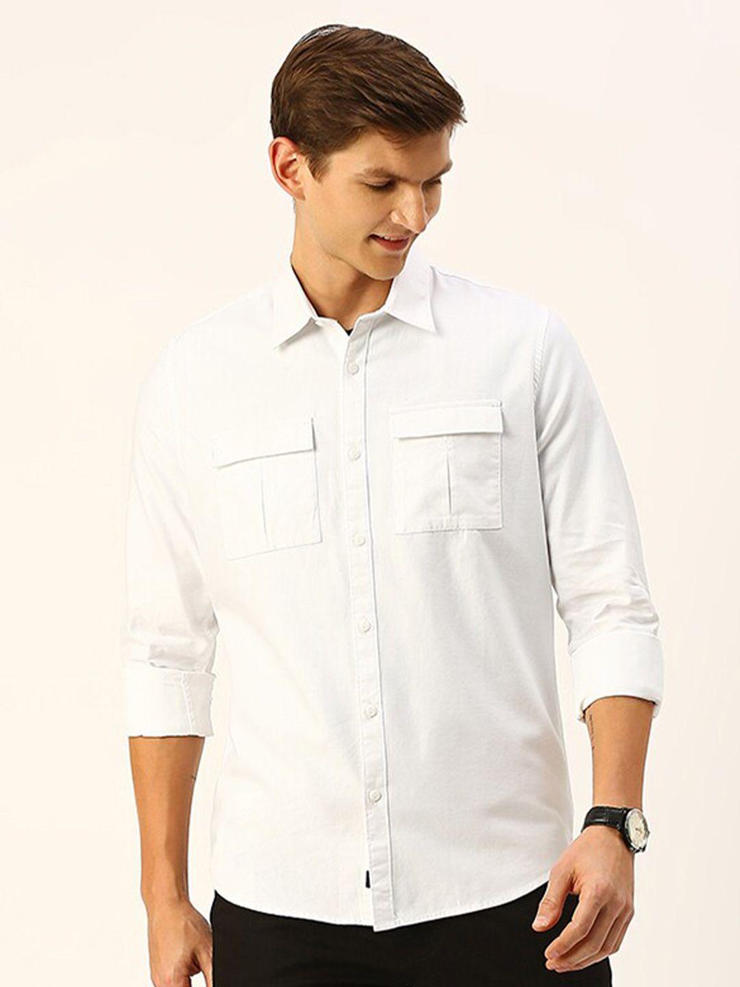 thomas scott cotton twill classic slim fit opaque casual shirt