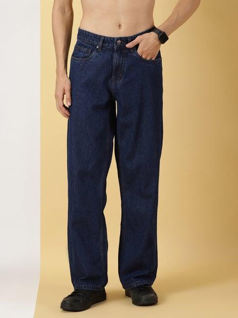 thomas scott dark blue relaxed fit lightly washed jeans