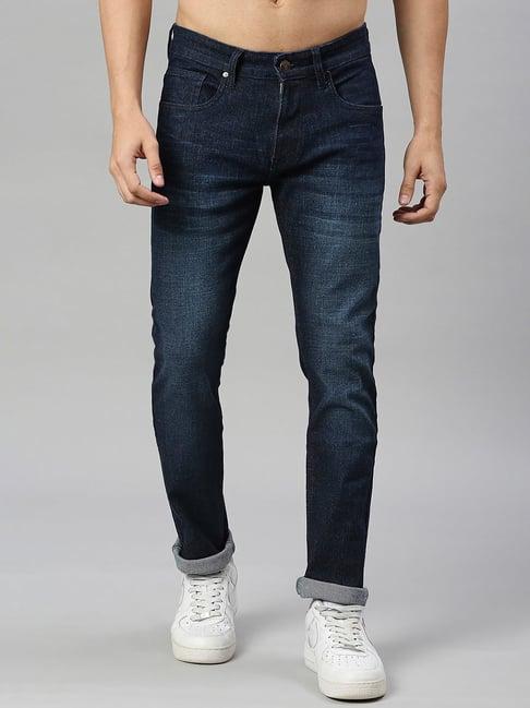 thomas scott dark blue slim fit lightly washed jeans