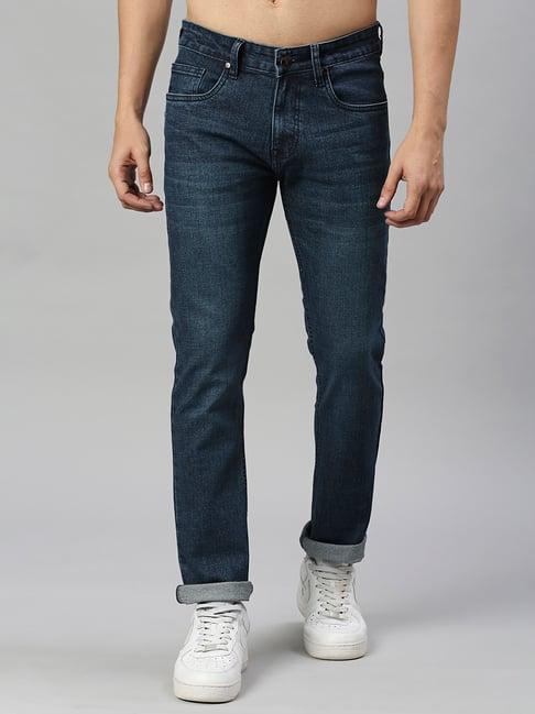 thomas scott dark blue slim fit lightly washed jeans