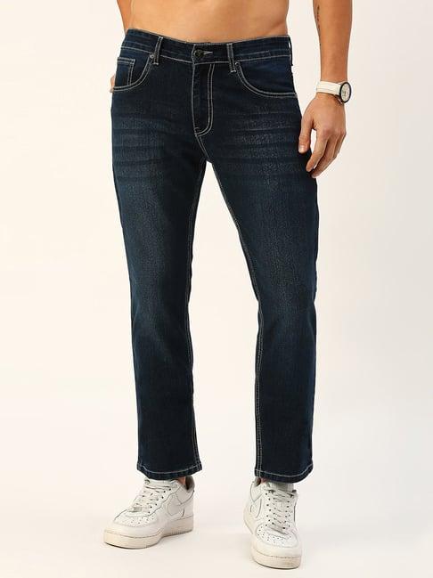 thomas scott dark blue slim fit lightly washed jeans