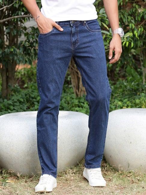 thomas scott dark blue slim fit lightly washed jeans