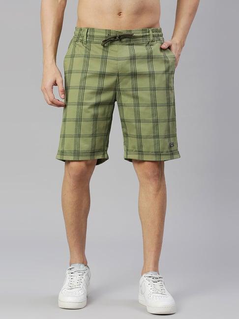 thomas scott green slim fit check shorts