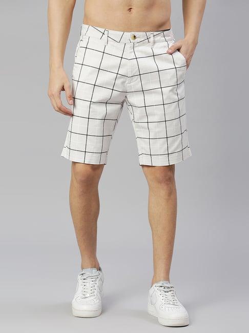 thomas scott grey slim fit check shorts