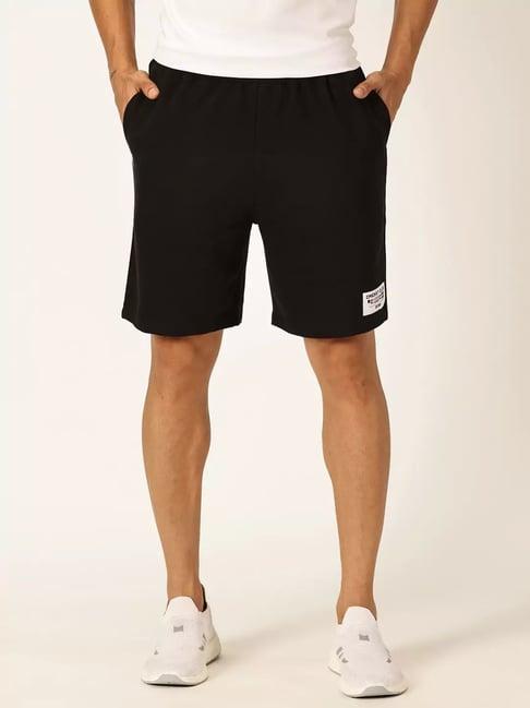 thomas scott jet black regular fit shorts