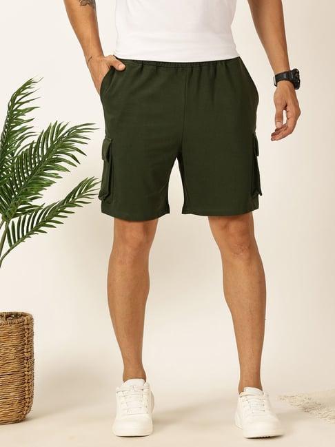 thomas scott kombu green regular fit cargo shorts