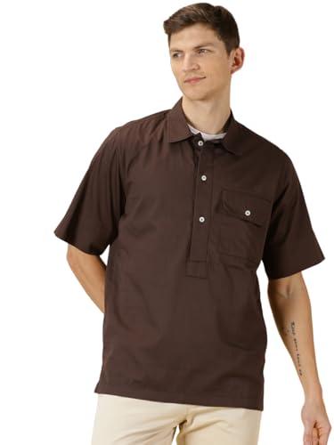 thomas scott men's regular fit shirt (ts1218_brown