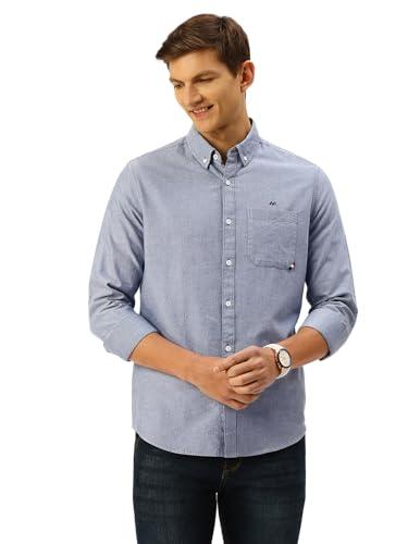 thomas scott men's solid slim fit shirt (ts1067_navy m)