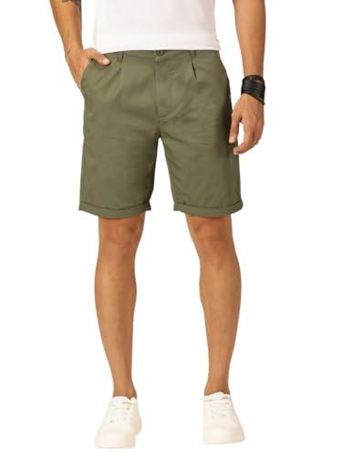 thomas scott men 100% cotton smart chino shorts (tss038_olive, 32)