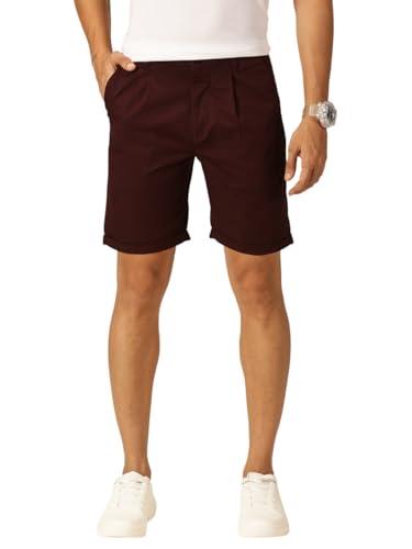 thomas scott men 100% cotton smart chino shorts (tss038_wine, 32)