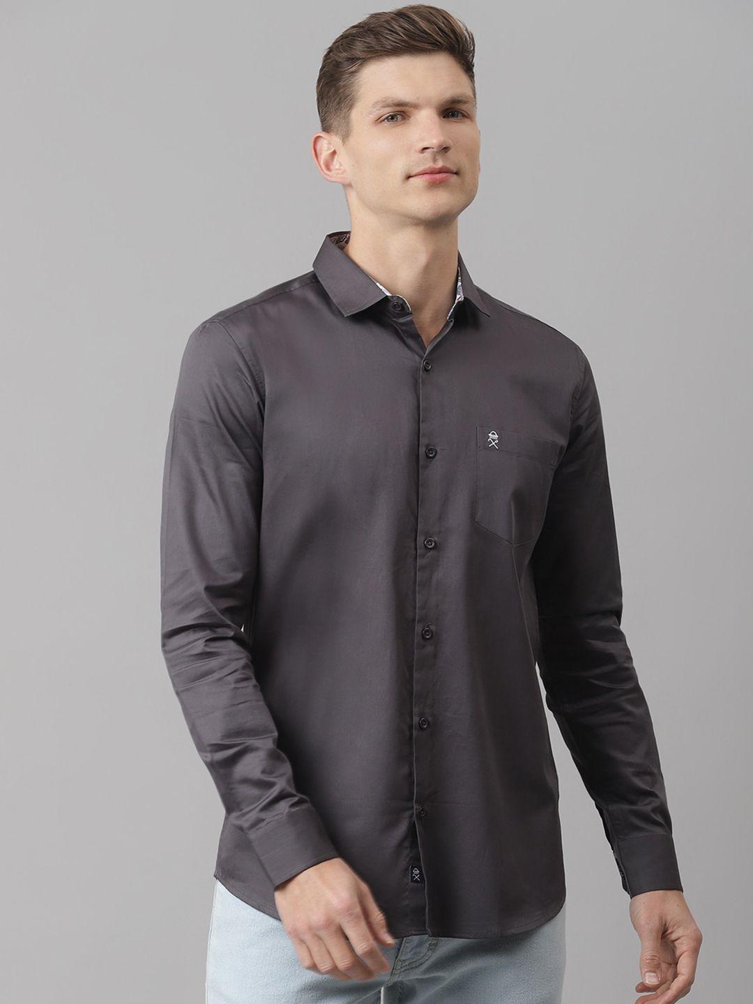 thomas scott men grey relaxed pure cotton casual  sustainable shirt