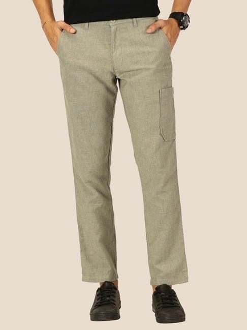 thomas scott men mint premium cotton linen casual trouser