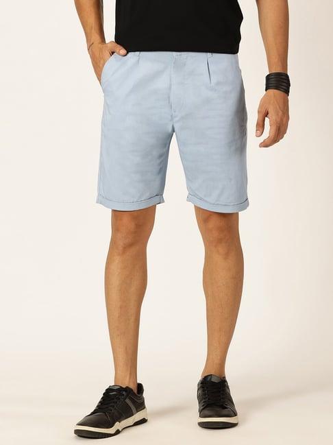 thomas scott sky blue regular fit shorts