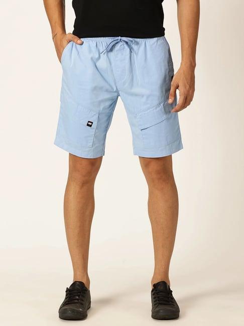 thomas scott sky blue regular fit shorts