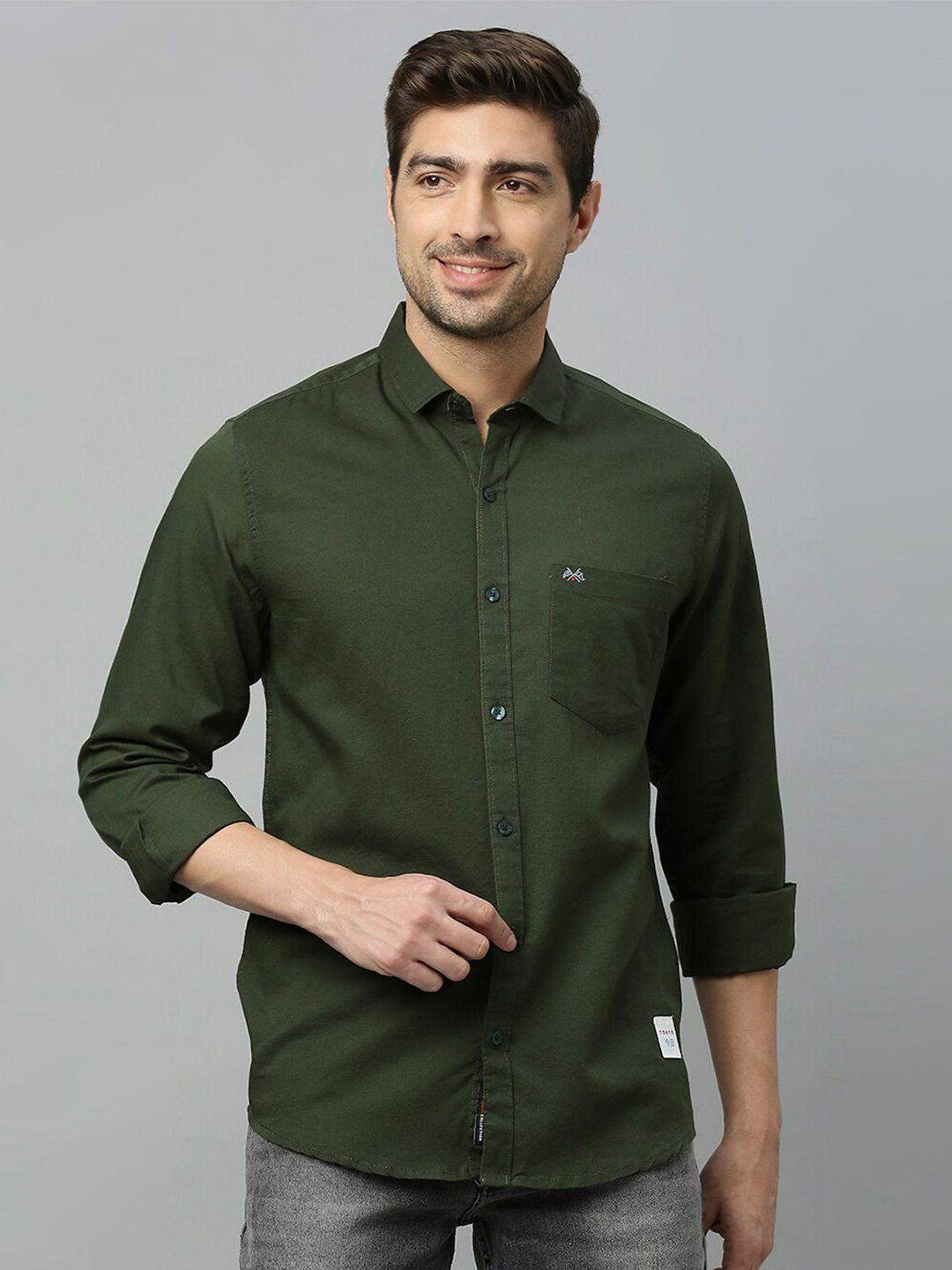 thomas scott spread collar classic slim fit opaque casual shirt