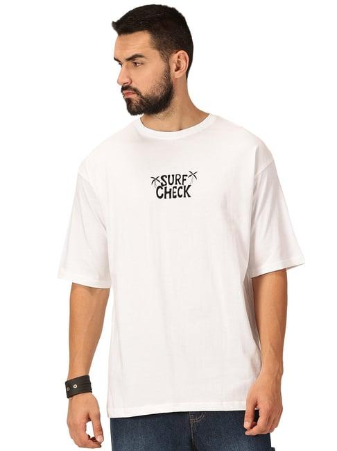 thomas scott white loose fit graphic print cotton crew t-shirt