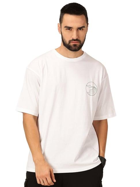 thomas scott white loose fit graphic print cotton crew t-shirt