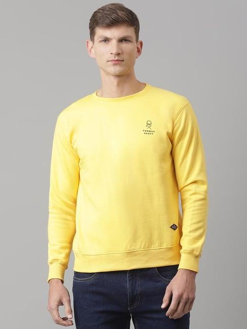 thomas scott yellow round neck sweatshirt