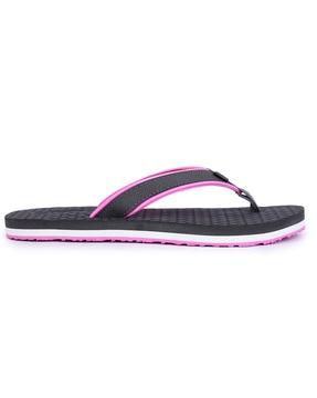 thong flip flops with contrast strap