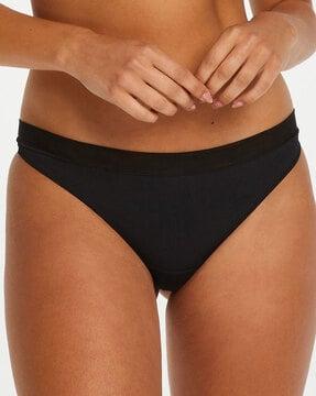 thong panties with mesh waistband