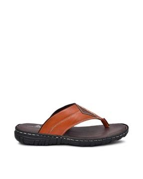 thong-strap flip-flops with contrast stitch